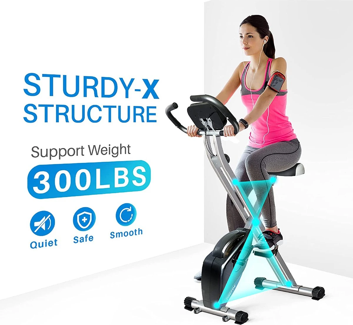 K IKIDO Indoorfietsen - Fitness Fiets - Hometrainer - Inklapbare - 8 Magnetische Weerstandsinstellingen - Hartslagmeting - Mobiele Telefoonhouder - LCD Display Voor Thuis Gym 7 K IKIDO Indoorfietsen - Fitness Fiets - Hometrainer - Inklapbare - 8 Magnetische Weerstandsinstellingen - Hartslagmeting - Mobiele Telefoonhouder - LCD Display Voor Thuis Gym - Afbeelding 5