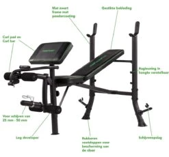 Tunturi WB40 Halterbank - Fitnessbank - Trainingsbank - Bankdrukbank - Thuis Sporten - Leg Extension - Bicep Curls - Incl. Gratis Fitness App -Merkloos Winkel 1200x1116 8