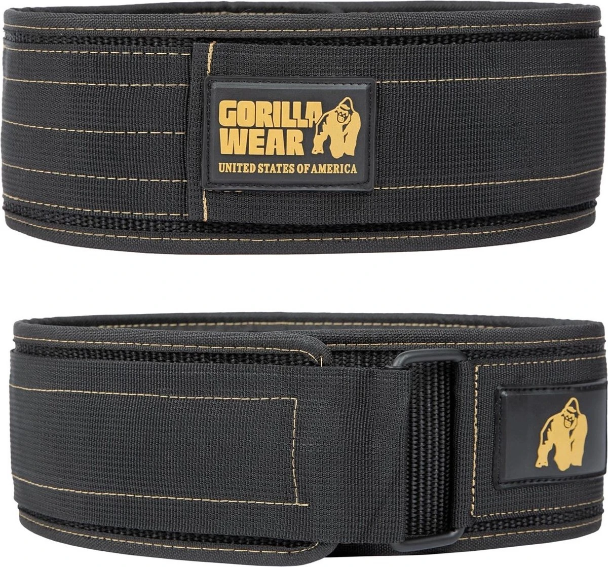 Gorilla Wear 4 Inch Nylon Lifting Belt - Zwart / Goud - M/L 3 Gorilla Wear 4 Inch Nylon Lifting Belt - Zwart / Goud - M/L