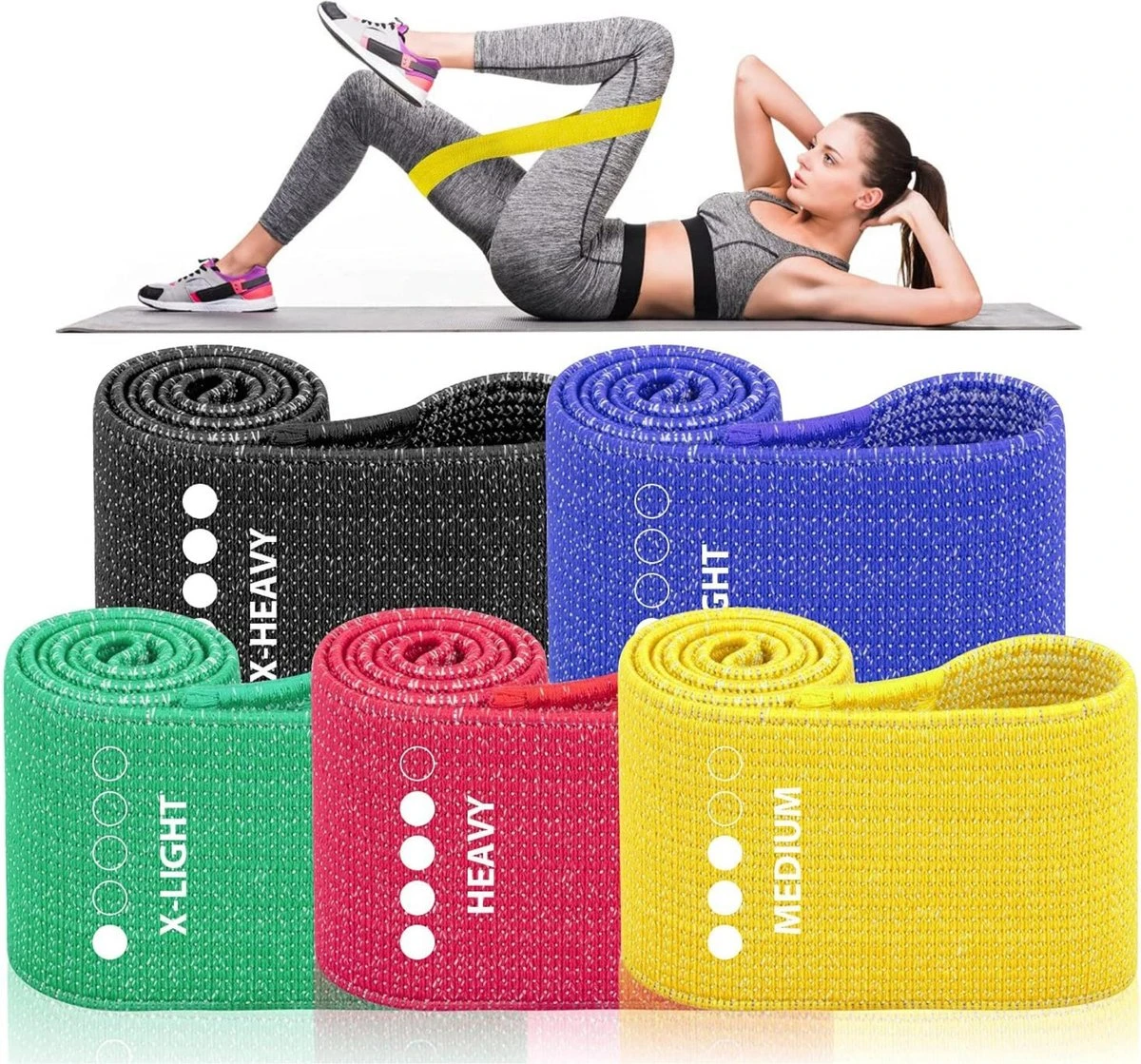 U Fit One® 5 Delige Resistance Band Set - Booty Band - Fitness Elastiek Set - Elastieken - Weerstandsband - Stretch Band - Fitness Thera Band - Fitnessband - Fysiotherapie -Yogaband - Pilatesband - Yoga - Pilates - Thuis Sporten - Home Gym - Ufitone 3 U Fit One® 5 Delige Resistance Band Set - Booty Band - Fitness Elastiek Set - Elastieken - Weerstandsband - Stretch Band - Fitness Thera Band - Fitnessband - Fysiotherapie -Yogaband - Pilatesband - Yoga - Pilates - Thuis Sporten - Home Gym - Ufitone