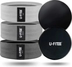U Fit One® Resistance Band & Fitness Sliders Set- Booty Band & Core Sliders - Sliding Pads - Discs - Core Trainer - Buikspier - Thuis Sporten - Weerstandsbanden - Ufitone