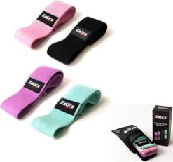 Zelics Sports - 4stuks Weerstandsbanden Voor Fitness Inclusief Work-Out Guide - Booty Bands - Resistance Bands - Fitness Elastiek - 4 Stuks Verschillende Weerstanden
