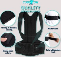 CUBEXCOM® Rugbrace Postuur Corrector, Houding Rug Corrector, Rugband Voor Onderrug, Houdings Correctie, Comfortabele Ondersteuning Voor Wervelkolom Schouder En Rug, Rugsteun Voor Een Betere Lichaamshouding Voor Dames En Heren -Merkloos Winkel 1200x1127 21