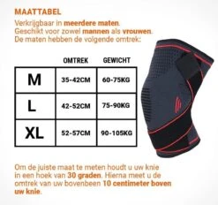 Boersport ® | Orthopedische Kniebrace| Kniebandage Tijdens Sporten | Dames & Heren |Rood| M -Merkloos Winkel 1200x1128 164