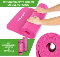 Tunturi Fitnessmat Met Draagtas - Yogamat - Sportmat Gemaakt Van Zacht NBR Materiaal - 180 X 60 X 1,5cm - Roze - Incl. Gratis Fitness App -Merkloos Winkel 1200x1131 10