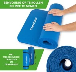 Tunturi Fitnessmat Met Draagtas - Yogamat - Sportmat Gemaakt Van Zacht NBR Materiaal - 180 X 60 X 1,5cm - Blauw - Incl. Gratis Fitness App -Merkloos Winkel 1200x1131 14