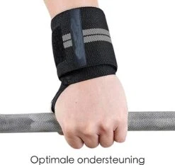 Fitness / Crossfit Polsband - 2 Stuks - Polsbandage Wrist Support Wraps - Pols Bandage Band - Bodybuilding Support - Gewichthef Straps - Krachttraining Lifting Workout Straps - Zwart/Grijs -Merkloos Winkel 1200x1131 34
