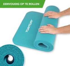 Tunturi Fitnessmat - Yogamat - Sportmat Gemaakt Van Zacht NBR Materiaal - 180 X 60 X 1,5cm - Turquoise- Incl. Gratis Fitness App 11 Tunturi Fitnessmat - Yogamat - Sportmat Gemaakt Van Zacht NBR Materiaal - 180 X 60 X 1,5cm - Turquoise- Incl. Gratis Fitness App -Merkloos Winkel 1200x1131 9