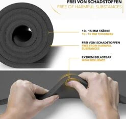 Tresko - Yogamat Zwart 1,5 Cm Dik - Fitness Mat - Sportmat - Pilates - Aerobics - Yoga Mat Met Draagriem -Merkloos Winkel 1200x1134 4