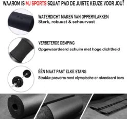 MJ Sports Premium Barbell Pad - Nekbeschermer - Barpad - Nekkussen - Squats - Hip Thrusts - Fitness - Zwart 22 MJ Sports Premium Barbell Pad - Nekbeschermer - Barpad - Nekkussen - Squats - Hip Thrusts - Fitness - Zwart -Merkloos Winkel 1200x1134 5