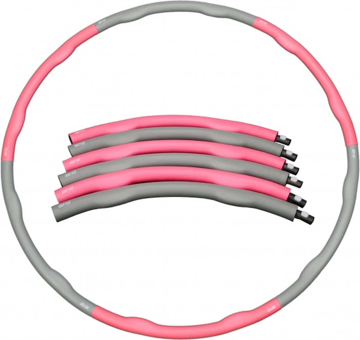 Merkloos Weight Hoop Original - Fitness Hoelahoep - Met DVD - 1.5kg - Ø 100 Cm - Roze/Grijs 3 Merkloos Weight Hoop Original - Fitness Hoelahoep - Met DVD - 1.5kg - Ø 100 Cm - Roze/Grijs