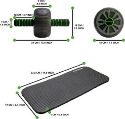 Tunturi AB Roller- Buikspiertrainer - Trainingswiel - Met NBR Kniemat - Incl. Gratis Fitness App -Merkloos Winkel 1200x1138 11