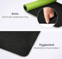 Eco Yoga Mat - Inclusief Draagriem - Anti Slip - Extra Dik (6 Mm) - 183 X 61 X 0,6 Cm - Zwart/Groen - Diverse Kleuren -Merkloos Winkel 1200x1138 12