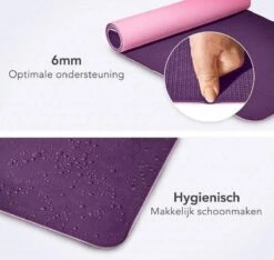 Eco Yoga Mat - Inclusief Draagriem - Anti Slip - Extra Dik (6 Mm) - 183 X 61 X 0,6 Cm - Paars/Roze - Diverse Kleuren -Merkloos Winkel 1200x1138 15