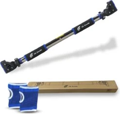 Pull Up Bar Incl. Handschoenen - Verstelbaar In Lengte 72-100cm - Optrekstang Deur - 200kg Belastbaar - Optrekstang Fitness - Blauw