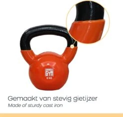 Orange Gym, Vinyl Kettlebell – 12KG, Russische Kettlebell, Neoprene Coating -Merkloos Winkel 1200x1140 5