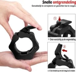 MJ Sports Premium Jaw Collar Set - Haltersluitingen - Halterklemmen - Halterstangsluiting - Jaw Collars - Olympic Barbell - Fitness - Set Van 2 - 50mm - Zwart -Merkloos Winkel 1200x1141 12