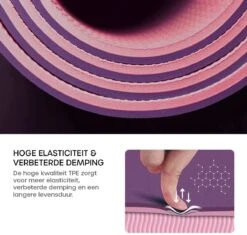 Eco Yoga Mat - Inclusief Draagriem - Anti Slip - Extra Dik (6 Mm) - 183 X 61 X 0,6 Cm - Paars/Roze - Diverse Kleuren -Merkloos Winkel 1200x1141 16