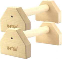 U Fit One® Parallettes - 30cm Push Up Bars - Calisthenics - Push Up Grips - Parallettes Hout - Opdruksteunen - Opdruk Steunen - Opdrukken - Dip Bars - Fitness - Crossfit - Ufitone