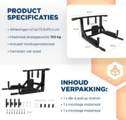 SOUTHWALL Fitness Station – 2-in-1 Pull Up Station En Dip Station Voor Thuis Sporten – Optrekstang Fitness Wandmontage – Dip Bars – Chin Up Bar – Home Gym – Pull Up Bar Muurmontage – Krachttraining – Power Tower – 150kg Draagkracht – Zwart/Rood 17 SOUTHWALL Fitness Station – 2-in-1 Pull Up Station En Dip Station Voor Thuis Sporten – Optrekstang Fitness Wandmontage – Dip Bars – Chin Up Bar – Home Gym – Pull Up Bar Muurmontage – Krachttraining – Power Tower – 150kg Draagkracht – Zwart/Rood -Merkloos Winkel 1200x1142 38