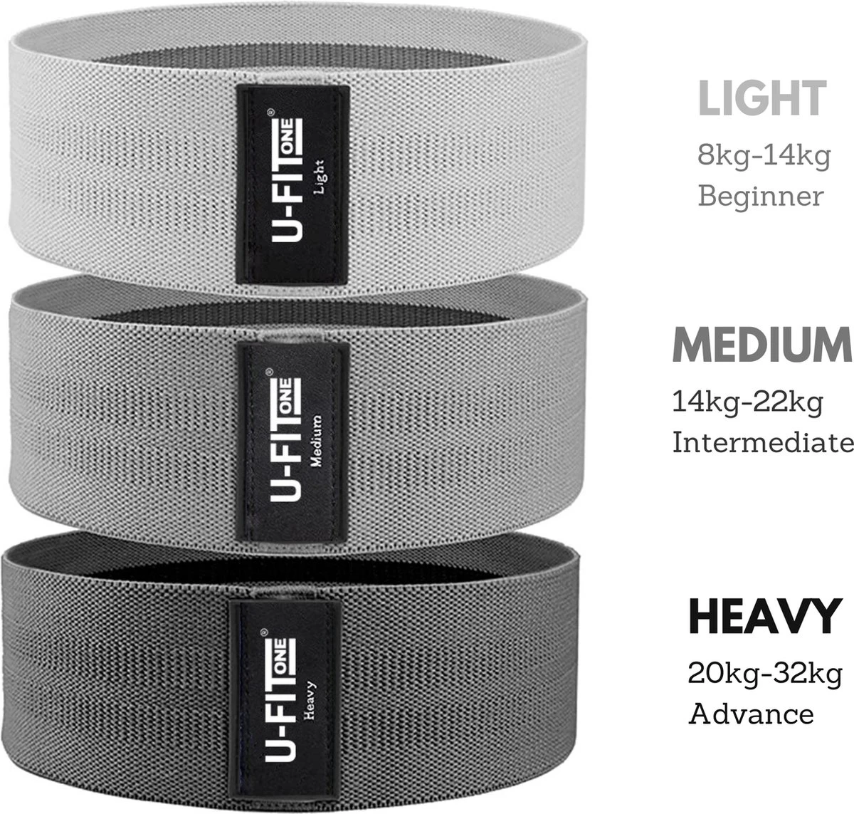 U Fit One® Resistance Band & Fitness Sliders Set- Booty Band & Core Sliders - Sliding Pads - Discs - Core Trainer - Buikspier - Thuis Sporten - Weerstandsbanden - Ufitone 6 U Fit One® Resistance Band & Fitness Sliders Set- Booty Band & Core Sliders - Sliding Pads - Discs - Core Trainer - Buikspier - Thuis Sporten - Weerstandsbanden - Ufitone - Afbeelding 4