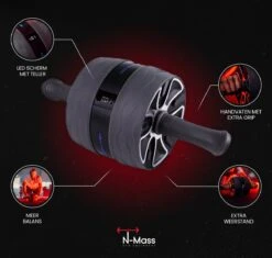 N Mass Digital Ab Roller XL - Premium Ab Roller - Ab Wheel - Buikspiertrainer - Buikspierwiel - LED Scherm - Extra Stabiliteit - Inclusief Matje 13 N Mass Digital Ab Roller XL - Premium Ab Roller - Ab Wheel - Buikspiertrainer - Buikspierwiel - LED Scherm - Extra Stabiliteit - Inclusief Matje -Merkloos Winkel 1200x1144 6