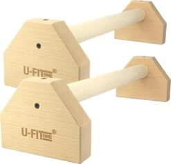 U Fit One® Parallettes - 50cm Push Up Bars - Calisthenics - Push Up Grips - Parallettes Hout - Opdruksteunen - Opdruk Steunen - Opdrukken - Dip Bars - Fitness - Crossfit - Ufitone
