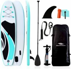 NexxtStream SUP Board - Opblaasbaar Paddle Board - Stand Up Paddle Boards - Opvouwbaar - Incl. Opbergtas - 320 X 81 CM - Groen