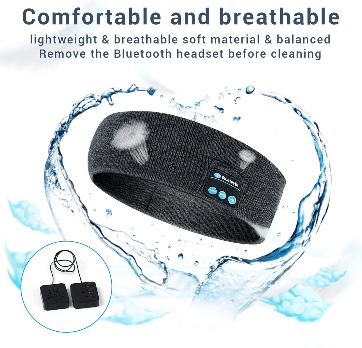 Femur®️ Haarband - Zweetband - Bluetooth Haarband - Muziek Haarband - Koptelefoon - Slaapmasker - Slaap Koptelefoon - Grijs 8 Femur®️ Haarband - Zweetband - Bluetooth Haarband - Muziek Haarband - Koptelefoon - Slaapmasker - Slaap Koptelefoon - Grijs - Afbeelding 6