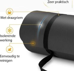 Yoga Mat Zwart 1 Cm Dik, Fitnessmat, Pilates, Aerobics -Merkloos Winkel 1200x1153 9