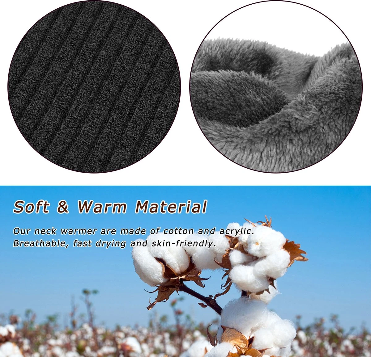 Su.B.dgn Nekwarmer Heren En Dames - Winter Nek Sjaal Dubbele Lagen Voor Buiten Sporten Fietsen Motor Colsjaal - Uniseks - Zwart 4 Su.B.dgn Nekwarmer Heren En Dames - Winter Nek Sjaal Dubbele Lagen Voor Buiten Sporten Fietsen Motor Colsjaal - Uniseks - Zwart - Afbeelding 2