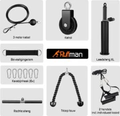 Fitness Kabelsysteem – Thuis Sporten Met Diverse Handgrepen– Katrol - Triceps Touw – Krachttraining - Lat Pulley - Krachtstation 17 Fitness Kabelsysteem – Thuis Sporten Met Diverse Handgrepen– Katrol - Triceps Touw – Krachttraining - Lat Pulley - Krachtstation -Merkloos Winkel 1200x1156 32