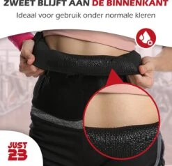 JUST23 Sauna Belt - Zweetband Buik - Sauna Band - Buiktrainer - Afslankband Buik - Afslankriem - Doeltreffend Afslanken – Zwart -Merkloos Winkel 1200x1157 17