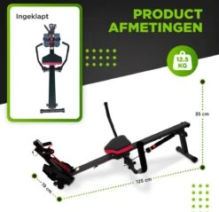 MaxedMore Roeitrainer - Fitness Roeimachine - Roeiapparaat Met Weerstand - Fitness Apparaten Voor Thuis - Hometrainer - 12 Weerstanden - Inklapbaar - Zwart -Merkloos Winkel 1200x1159 22