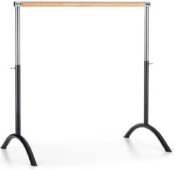 Klarfit Bar Lerina Balletstang - Barre Voor Stretching & Pilates - Mobiel - 110 X 113 Cm - In Hoogte Verstelbaar - Staal