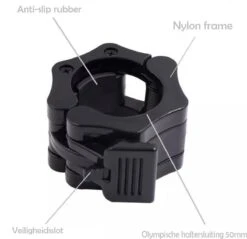 MJ Sports Premium Jaw Collar Set - Haltersluitingen - Halterklemmen - Halterstangsluiting - Jaw Collars - Olympic Barbell - Fitness - Set Van 2 - 50mm - Zwart -Merkloos Winkel 1200x1160 15