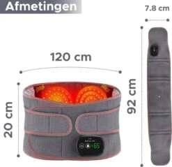 Royal WM - PRO - Rugbrace - Onderrug - Massage - Grijs - Vibererend - Verwarmend - Rugband - Orthopedisch -Merkloos Winkel 1200x1161 26