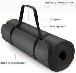 Yoga Mat Zwart 1 Cm Dik, Fitnessmat, Pilates, Aerobics -Merkloos Winkel 1200x1162 15