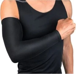 Merkloos Sport Compressie Arm Sleeve (Set Van 2 Stuks) - Compressiekousen - Armsleeves - Zwart - Maat XXL