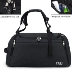 CySILI® Reistas, Sporttas, Kan Als Rugzak Gedragen Worden, Handbagage, Met Schoenenvak En Vak Voor Natte Spullen, Met Cijferslot - Voor Dames En Heren - Tas Voor Sport, Fitness, 42 Liter Inhoud, Gym - Travel Bag & Duffel Bag -Merkloos Winkel 1200x1163 44