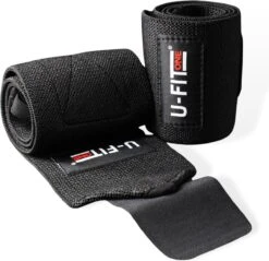 U Fit One 2 Stuks Wrist Wraps - Polsbrace - Polsbandage - Krachtraining - Polsbescherming - Fitness & Crossfit - Zwart