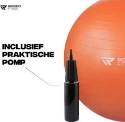 Rockerz Fitness® - Yoga Bal Inclusief Pomp - Pilates Bal - Fitness Bal - Zwangerschapsbal - Goede Houding Bij Het Thuiswerken - 65 Cm - Kleur: Oranje -Merkloos Winkel 1200x1164 18