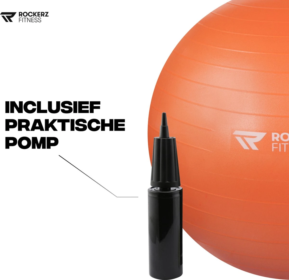 Rockerz Fitness® - Yoga Bal Inclusief Pomp - Pilates Bal - Fitness Bal - Zwangerschapsbal - Goede Houding Bij Het Thuiswerken - 75 Cm - Kleur: Oranje 5 Rockerz Fitness® - Yoga Bal Inclusief Pomp - Pilates Bal - Fitness Bal - Zwangerschapsbal - Goede Houding Bij Het Thuiswerken - 75 Cm - Kleur: Oranje - Afbeelding 3