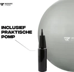 Rockerz Fitness® - Yoga Bal Inclusief Pomp - Pilates Bal - Fitness Bal - Zwangerschapsbal - Goede Houding Bij Het Thuiswerken - 90 Cm - Kleur: Grijs -Merkloos Winkel 1200x1164 21