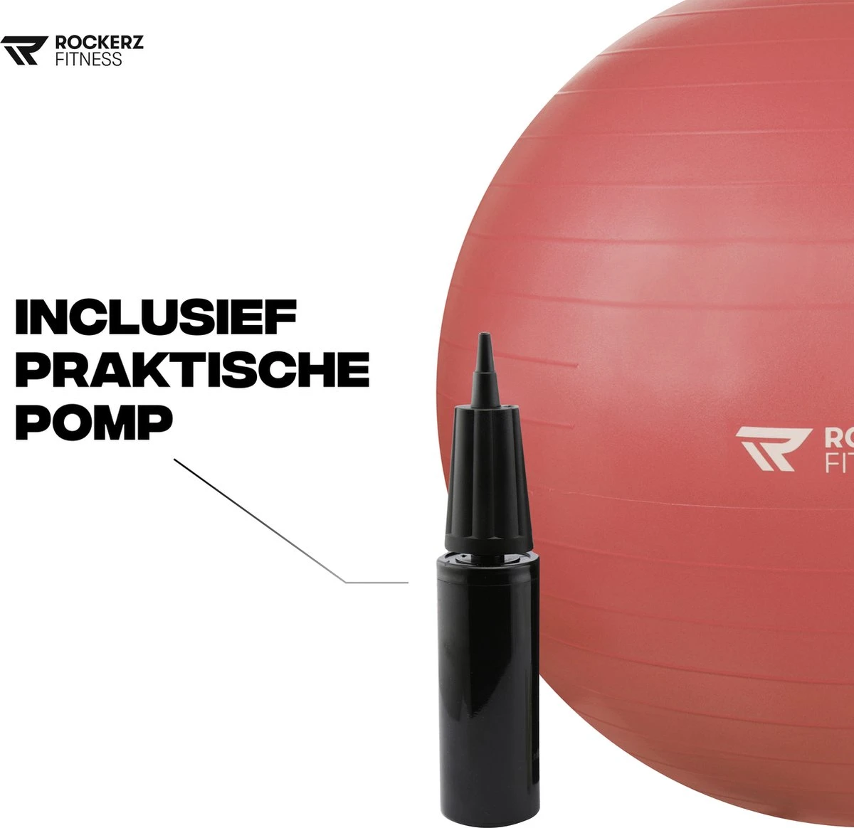 Rockerz Fitness® - Yoga Bal Inclusief Pomp - Pilates Bal - Fitness Bal - Zwangerschapsbal - Goede Houding Bij Het Thuiswerken - 65 Cm - Kleur: Rose Gold 5 Rockerz Fitness® - Yoga Bal Inclusief Pomp - Pilates Bal - Fitness Bal - Zwangerschapsbal - Goede Houding Bij Het Thuiswerken - 65 Cm - Kleur: Rose Gold - Afbeelding 3
