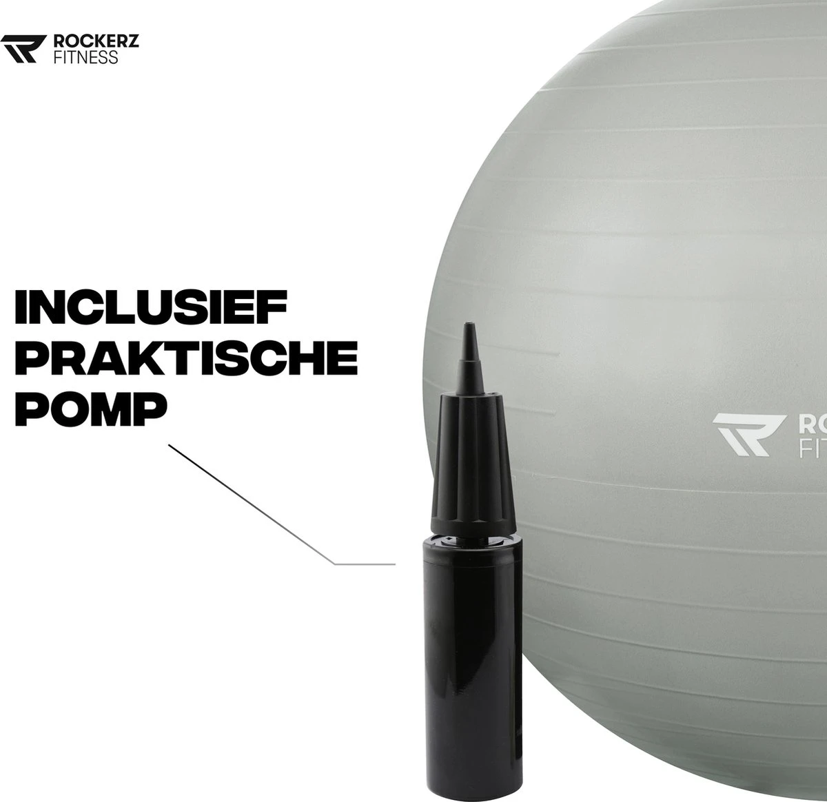 Rockerz Fitness® - Yoga Bal Inclusief Pomp - Pilates Bal - Fitness Bal - Zwangerschapsbal - Goede Houding Bij Het Thuiswerken - 75 Cm - Kleur: Grijs 5 Rockerz Fitness® - Yoga Bal Inclusief Pomp - Pilates Bal - Fitness Bal - Zwangerschapsbal - Goede Houding Bij Het Thuiswerken - 75 Cm - Kleur: Grijs - Afbeelding 3