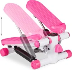 Relaxdays Swing Stepper - 2 Weerstandsbanden - Fitness Stepper - Display - Diverse Kleuren - Roze -Merkloos Winkel 1200x1165 20