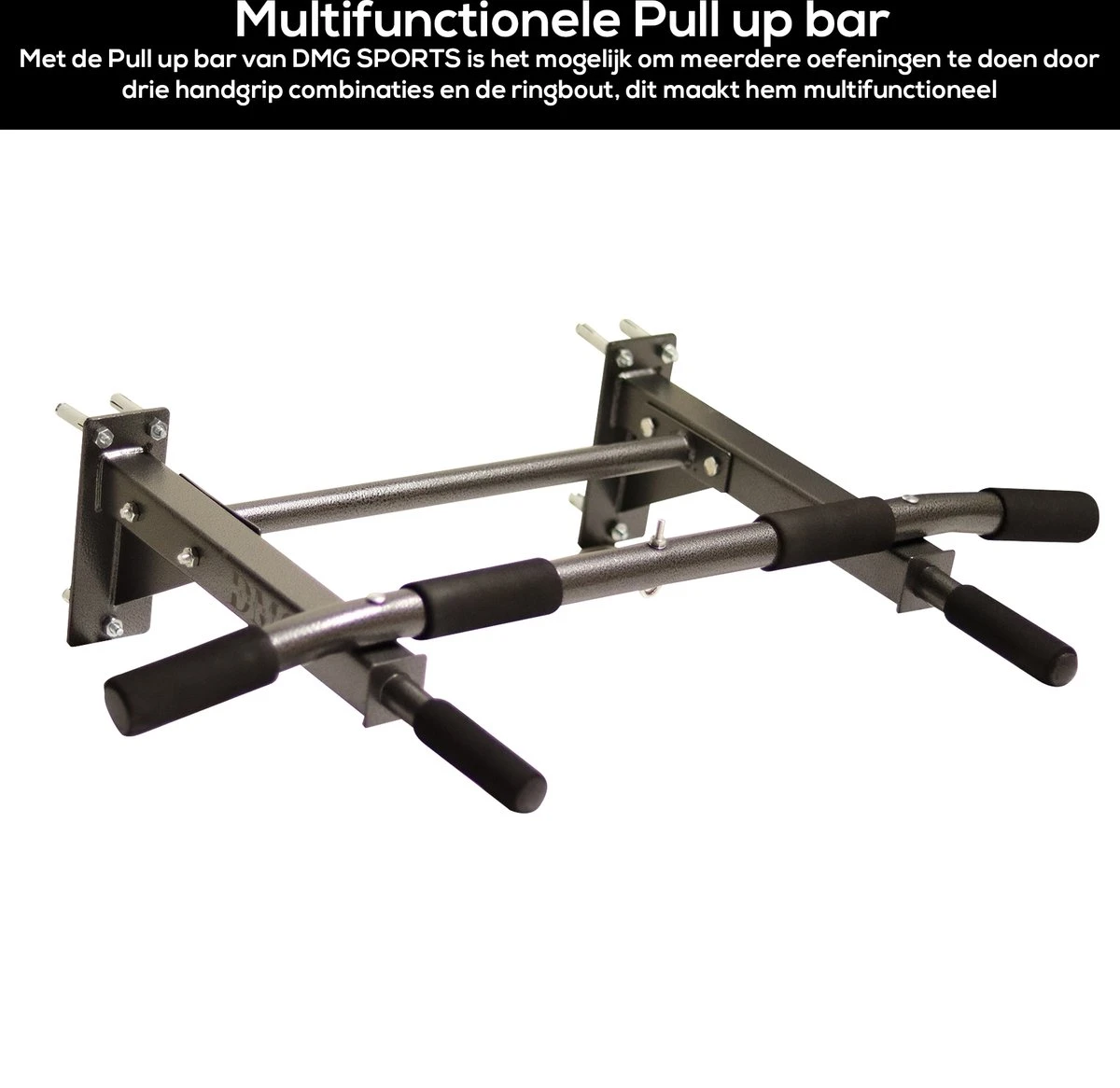 Merkloos DMG Sports® Pull Up Bar | Optrekstang | Pull Up Station | Wandmontage | Voor Aan De Muur | Met Extra Bevestigingspunt | Tot 200 KG 4 Merkloos DMG Sports® Pull Up Bar | Optrekstang | Pull Up Station | Wandmontage | Voor Aan De Muur | Met Extra Bevestigingspunt | Tot 200 KG - Afbeelding 2