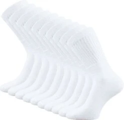 10 Paar SQOTTON® Werk- En Sportsokken - Wit - Maat 43-46