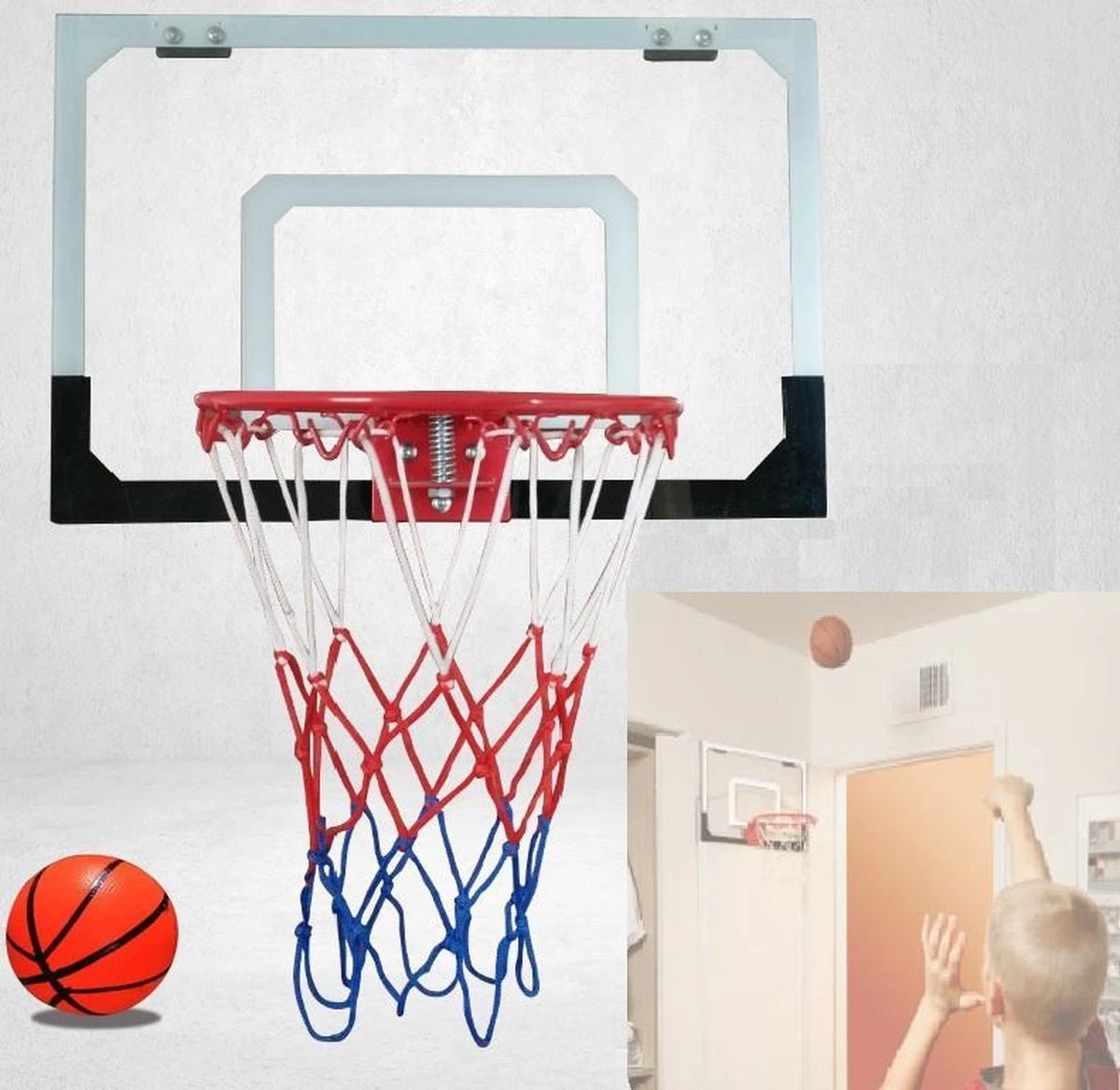 Pegasi Mini Basketbalbord Deur - 45x30cm - Inclusief Basketbalring, Bal En Pomp 5 Pegasi Mini Basketbalbord Deur - 45x30cm - Inclusief Basketbalring, Bal En Pomp - Afbeelding 3